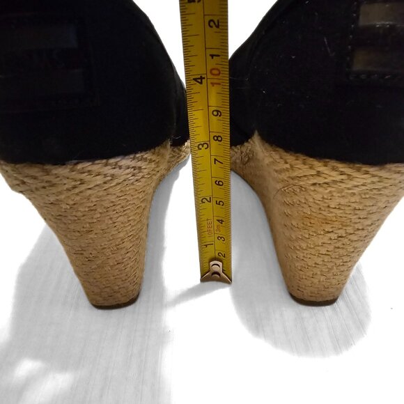 Toms Black Canvas Wedges 8W - Picture 7 of 12